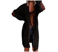 TDEOK Cardigans for Women Long with Hood Winter Coat Elegant Warm Transition Coat Large Sizes Knitted Coat Long Cardigan Oversize Knitted Cardigan Thick Women's Jackets Winter Jackets, A001-black, S