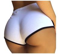 TDEOK Casual Short Yoga Pants Fashion Summer Women's Solid Color Sweatpants Yoga Pants Ladies Yoga Pants (White, S)