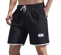 TDEOK Casual Sportswear Loose Men and Women Same Style Korean Style Trendy Shorts Men Modern, black, XL
