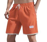 TDEOK Casual Sportswear Loose Men and Women Same Style Korean Style Trendy Shorts Men Modern, orange, 4XL