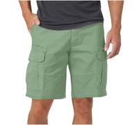 TDEOK Mens Cargo Work Shorts with Pockets - Multi Pocket Workout Hiking Short Lightweight Cropped Trousers Casualshorts Gym Running Trousers Elasticated Waist Workwear Shorts Mint Green