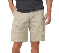 TDEOK Mens Cargo Work Shorts with Pockets - Multi Pocket Workout Hiking Short Lightweight Cropped Trousers Casualshorts Gym Running Trousers Elasticated Waist Workwear Shorts Beige