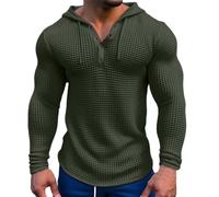 TDEOK Men's Hoodie Slim Fit Hooded Pullover Plain Hoodie Pullover Long Sleeve Sweatshirt Sports Jacket MTI Button Lightweight Fitness Jogging Jacket for Everyday Use Sports Club
