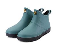 TDEOK Men's Rain Boots - Waterproof Wellington Boots, Half Height, Green, 10 UK