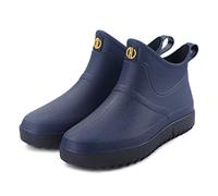 TDEOK Men's Rain Boots - Waterproof Wellington Shoes, Half Height, Breathable Ankle Boots, Dark Blue, 10 UK