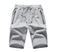 TDEOK Mens Summer Shorts with Zip Pockets - Casual Joggers Stretch Shorts Relaxed-Fit Drawstring Walk Short Mens Summer Short with Elastic Waist Pockets