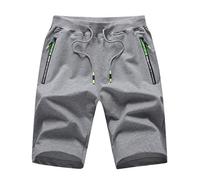 TDEOK Mens Summer Shorts with Zip Pockets - Casual Joggers Stretch Shorts Relaxed-Fit Drawstring Walk Short Mens Summer Short with Elastic Waist Pockets