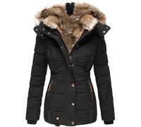 TDEOK Quilted Jacket Women's Transition Jacket Winter: Winter Jacket Women's Warm Lined with Fur Outdoor Jacket Faux Fur Winter Parka Large Sizes Winter Coat with Hood Quilted Jacket Hiking Jacket
