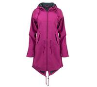 TDEOK Rain Jacket Women's Bicycle Long Rain Parka Waterproof Breathable Raincoat Lined Functional Jacket 3 in 1 Large Size Outdoor Softshell Jacket Cycling Jacket Wind Jacket, Purple, 5X-Large