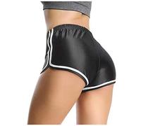 TDEOK Shiny Shorts Women's Satin Shorts Women's Sports Short Jogging Bottoms High Waist Summer Trousers Cycling Shorts Short Training Trousers Soft Underwear Running Gym Y2K Scrunch Summer Sexy Mini,
