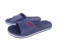 TDEOK Women's Bathing Shoes Indoor Slippers Summer Slide Mules Leisure Flat Bath Slippers Outdoor Non-Slip Bath Slippers Unisex Plain Slippers Slip On Lightweight Clogs & Mules, navy, 8 UK