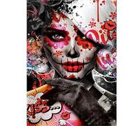 TDFERAN /30 x 40 cm Diamond Painting Kits Abstract, Full Gothic Diamond Embroidery, DIY 5D Puzzle Diamond Graffiti, Children's Crystal Art Wall Decor, Woman with White Hair