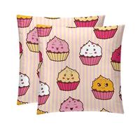 TDGKPZ Box Cake Throw Pillow Cases 2 Pack Pillowcases Zipper Cushion Covers For Bedroom Living Room 50x50cm