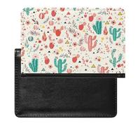 TDGKPZ Passport and Vaccine Card Holder Pink Green Cactus Passport Cover Documents Organizer Protector