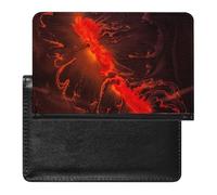 TDGKPZ Passport and Vaccine Card Holder Red Flame Passport Cover Documents Organizer Protector