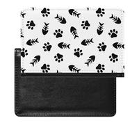 TDGKPZ Passport Holder Paws Fishbone Passport Cover Case Waterproof Travel Wallet for Women Men