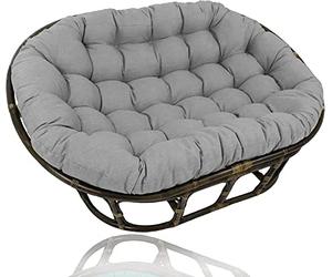 TDHLW Double Oversized Papasan, Egg Chair Cushion Double Papasan Chair Cushion, Comfortable Chair Pad Egg Chair Cushion Hanging Chair Seat Cushion for Garden Furniture,light gray,67 * 47 * 6in