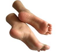 TDHLW Realistic Silicone Feet Model,Lifesize Female Foot Mannequin with Bone,The Toe Can be Bended Freely,Left,37