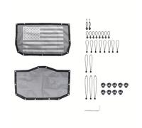TDHLW Sunshade Mesh Top Bimini Roof Cover for 2024 2025 2026 Jeep Wrangler JL JLU 4 Door 4XE, Front & Rear,American flag