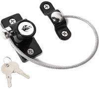 TDHS Set 4 Black Window Door Restrictors Safety Catch Lock Child Baby Cable UPVC Inc Screws