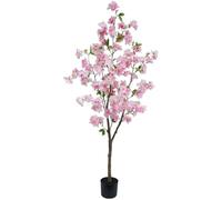 TDIAOL Cherry Blossom Artificial Tree 5FT, High Simulation Pink Cherry Plant in Pot, Wishing Tree Indoor for Garden Office Party Wedding Hotel