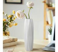 TDIAVH White Ceramic Flower Vase,12 Inch Tall Modern Textured Vases for Farmhouse,Shelf,Table Centerpieces,Home Decor,Living Room Decorations Minimalist Large Pattern Vase for Pampas Grass Flower