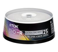 TDK - 25 x DVD-R - 4.7 GB 16x - mit Tintenstrahldrucker bedruckbare Oberfläche - Spindel