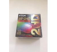 10x TDK Floppy Disk MF-2HD 3.5" MS-DOS Formatted Diskettes Pack Sealed NEW