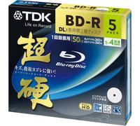 TDK Blu-ray Disc BD-R Cho-ko Series Super Heard 50GB 4x 5 pcs BRV50HCPWB5A NEW