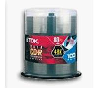 TDK CD-R 700MB/80min., 52x, Spindle, 100/Pk - CD-RW Virgin (52x, Spindle, 100/Pk, CD-R, 700MB, 52x)