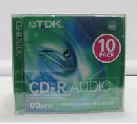 TDK CD-R AUDIO RECORDABLE Blank CD, pack of 10 CD-RX80JCA10P, sealed