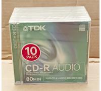 TDK CD-R AUDIO RECORDABLE Blank CD, pack of 10 CD-RX80JCA10P, sealed