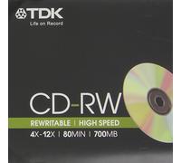 TDK CD-RW 80 min 4-12x 1 pack