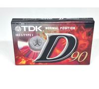 TDK D90 Normal Position IECI/Type I Blank Audio Cassette Tapes Sealed x 5 Pack