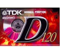 TDK D120 D-120EB - 120 Min Blank Stereo Audio Cassette Tape - NEW & SEALED