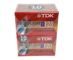 TDK D120 Dynamic Audio Cassette Tapes - 10 Pack