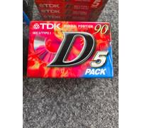 TDK D90 Normal Position IECI/Type I Blank Audio Cassettes Tapes Sealed x 5