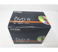 TDK DVD-R 16X 4.7GB (10 Pack) Slim Jewel Case Blank Discs 120 mins Genuine Item