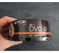 TDK DVD-R 4.7GB 16x Recordable Blank Discs Packs Of 25
