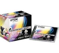 TDK DVD+R Inkjet Printable Extra Fine Matt 10-p. Jewel Case 4.7 GB 1 Piece (4.7 GB, DVD+R, 120 mm, 1 Piece(s), Polycarbonate, Jewellery Box)
