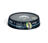 TDK DVD+R47CBED10-20 DVD+R 16x 10 Pack Cakebox