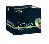 TDK DVD+RW Recordable Disk Rewritable Cased 4x Speed 120min 4.7Gb Ref DVDRW474X10 [Pack of 10]