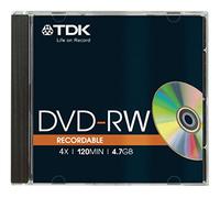 TDK DVD+RW47MNEB10 DVD+RW 4.7GB 4x 10 Pack Jewel Case