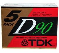 TDK Dynamic Performance D90 High Output IEC I / Type I - 5 Pack Audio Cassette Tapes