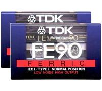 TDK FE90 Ferric Audio Cassette Normal Low Noise (2-Pack)