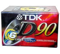 TDK Superior Normal Bias D90 blank cassette tapes (Pack of 6)