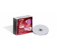 TDK T19352 Rewritable DVD+RW Blank 4.7GB in Jewel Case (Pack of 5) 3-8x Speed