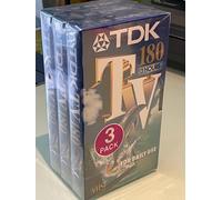TDK TV180 - Video Cassette Tapes - 3 Pack - VHS 3 Hours Duration - NEW & SEALED