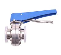 Tdkjfoutr 1-1/2 inch 38mm SS304 Stainless Steel Sanitary 1.5 inch Tri Clamp Butterfly Valve Squeeze Trigger for Homebrew Dairy Product