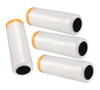 Tdkjfoutr 4 Rolls Clear Plastic Sheeting 4.9X 65.5 Ft Pre-Taped Masking Film Drop Cloths for Painting Automotive Painting Covering